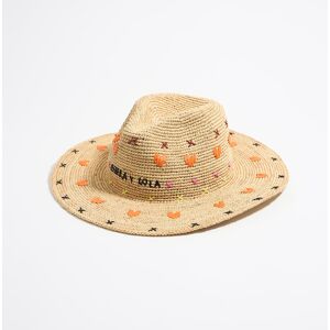 BIMBA Y LOLA Orange natural raffia hat ORANGE M adult