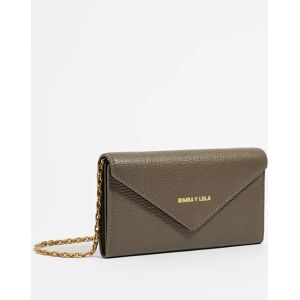 BIMBA Y LOLA Taupe leather wallet/mini bag DARK TAUPE UN adult