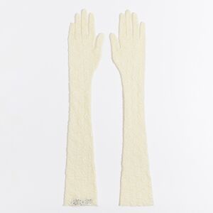 BIMBA Y LOLA Yellow crochet gloves LIGHT YELLOW M adult