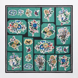 BIMBA Y LOLA Green floral and geometric scarf GREEN UN adult