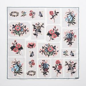 BIMBA Y LOLA White floral and geometric scarf OFF WHITE UN adult