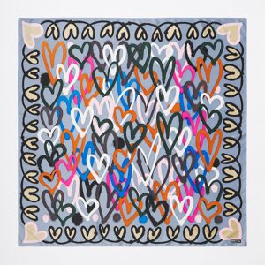 BIMBA Y LOLA Blue hearts graffiti scarf BLUE UN adult