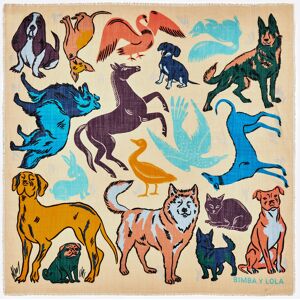 BIMBA Y LOLA Wool shawl with animal designs VANILLA UN adult BIMBA Y LOLA Wool shawl with animal designs VANILLA UN adult