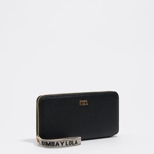 BIMBA Y LOLA Large black leather horizontal wallet BLACK UN adult BIMBA Y LOLA Large black leather horizontal wallet BLACK UN adult