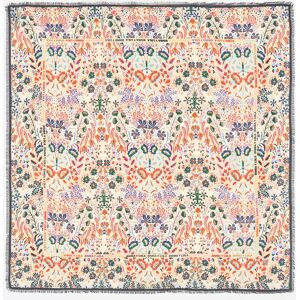 BIMBA Y LOLA Vanilla flowers and logo border shawl VANILLA UN adult BIMBA Y LOLA Vanilla flowers and logo border shawl VANILLA UN adult