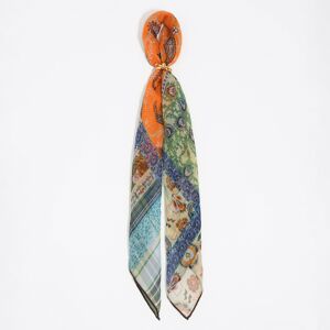 BIMBA Y LOLA Orange patchwork paisley and flowers silk scarf charm ORANGE UN adult BIMBA Y LOLA Orange patchwork paisley and flowers silk scarf charm ORANGE UN adult