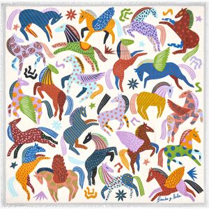 BIMBA Y LOLA Off-white horse shawl mini prints OFF WHITE UN adult BIMBA Y LOLA Off-white horse shawl mini prints OFF WHITE UN adult