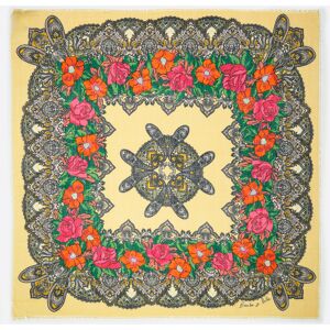 BIMBA Y LOLA Yellow paisley and floral wool shawl LIGHT YELLOW UN adult BIMBA Y LOLA Yellow paisley and floral wool shawl LIGHT YELLOW UN adult