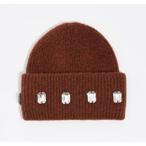 BIMBA Y LOLA Brown knit crystals hat BROWN M adult BIMBA Y LOLA Brown knit crystals hat BROWN M adult