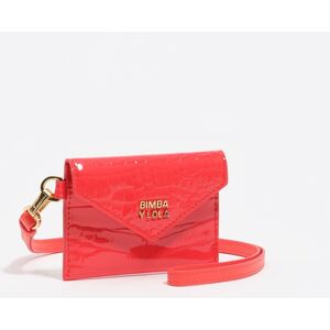BIMBA Y LOLA Coral mock croc envelope card holder BRIGHT CORAL UN adult BIMBA Y LOLA Coral mock croc envelope card holder BRIGHT CORAL UN adult