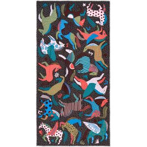 BIMBA Y LOLA Anthracite horse shawl mini prints and splodge print ANTHRACITE UN adult BIMBA Y LOLA Anthracite horse shawl mini prints and splodge print ANTHRACITE UN adult