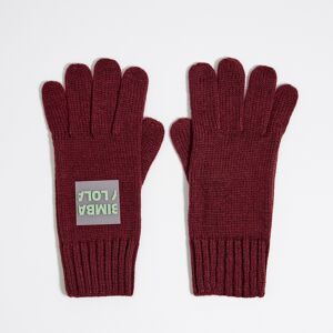 BIMBA Y LOLA Burgundy knit gloves BURGUNDY M adult