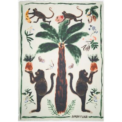 BIMBA Y LOLA Washed cotton monkey sarong BROWN UN adult BIMBA Y LOLA Washed cotton monkey sarong BROWN UN adult