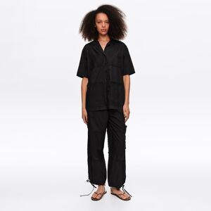 BIMBA Y LOLA Black scarf-embroidered patchwork trousers BLACK L adult BIMBA Y LOLA Black scarf-embroidered patchwork trousers BLACK L adult