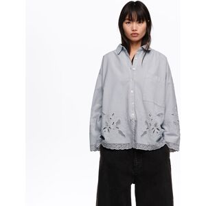BIMBA Y LOLA Straight-fit light blue shirt with embroidery LIGHT BLUE M adult BIMBA Y LOLA Straight-fit light blue shirt with embroidery LIGHT BLUE M adult