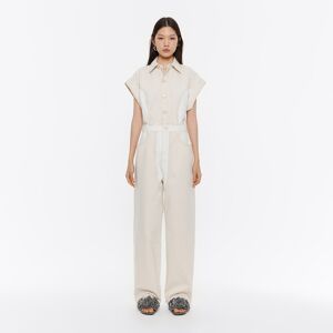 BIMBA Y LOLA Two-tone denim cargo jumpsuit ECRU S adult