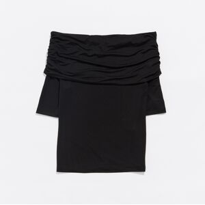 BIMBA Y LOLA Black off-shoulder T-shirt BLACK S adult