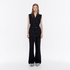 BIMBA Y LOLA Black washed linen double-breasted vest BLACK 38 adult