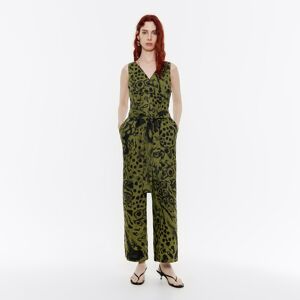 BIMBA Y LOLA Green Animal Mix linen jumpsuit ANIMAL MIX GREEN L adult