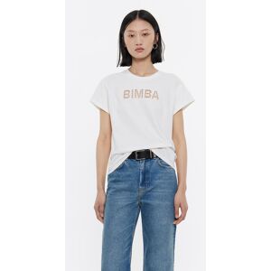 BIMBA Y LOLA Ivory embroidered logo T-shirt IVORY S adult