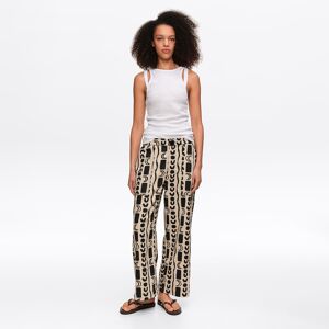 BIMBA Y LOLA White Moon stripes straight-leg trousers with elasticated waist MOON STRIPES WHITE M adult BIMBA Y LOLA White Moon stripes straight-leg trousers with elasticated waist MOON STRIPES WHITE M adult
