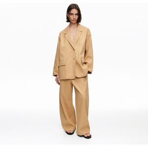 BIMBA Y LOLA Ochre striped straight tailored jacket OCHRE BIMBA Y LOLA Ochre striped straight tailored jacket OCHRE