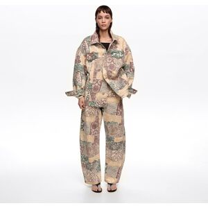 BIMBA Y LOLA Ivory Lace oversize denim jacket LACE PRINT IVORY BIMBA Y LOLA Ivory Lace oversize denim jacket LACE PRINT IVORY