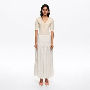 BIMBA Y LOLA White cotton flared skirt WHITE BIMBA Y LOLA White cotton flared skirt WHITE
