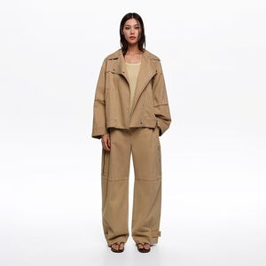 BIMBA Y LOLA Camel cotton adjustable barrel trousers CAMEL BIMBA Y LOLA Camel cotton adjustable barrel trousers CAMEL