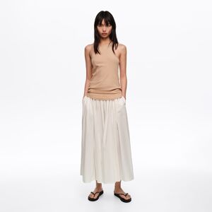 BIMBA Y LOLA White gathered voluminous cotton skirt WHITE BIMBA Y LOLA White gathered voluminous cotton skirt WHITE
