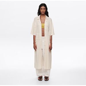 BIMBA Y LOLA Beige shirt dress with crochet details BEIGE S adult BIMBA Y LOLA Beige shirt dress with crochet details BEIGE S adult
