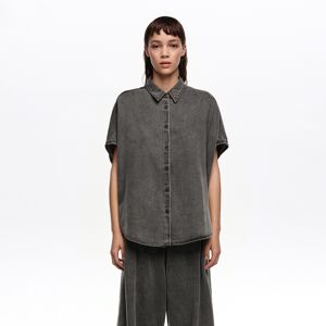 BIMBA Y LOLA Black washed denim cape shirt WASHED DENIM BLACK BIMBA Y LOLA Black washed denim cape shirt WASHED DENIM BLACK