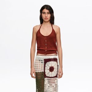 BIMBA Y LOLA Straight multicolor crochet skirt DARK GREEN BIMBA Y LOLA Straight multicolor crochet skirt DARK GREEN