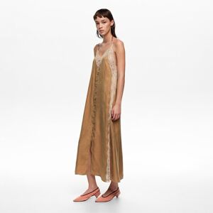BIMBA Y LOLA Toffee slip dress with contrast lace TOFFEE BIMBA Y LOLA Toffee slip dress with contrast lace TOFFEE