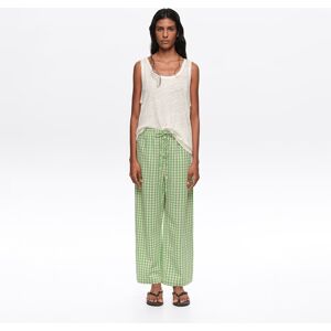 BIMBA Y LOLA Green checked corset-waist trousers GREEN L adult BIMBA Y LOLA Green checked corset-waist trousers GREEN L adult