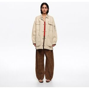 BIMBA Y LOLA Off-white cotton multi-pocket jacket OFF WHITE BIMBA Y LOLA Off-white cotton multi-pocket jacket OFF WHITE
