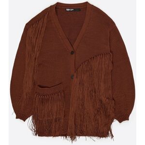 BIMBA Y LOLA Toffee fringed knit cardigan TOFFEE BIMBA Y LOLA Toffee fringed knit cardigan TOFFEE