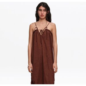 BIMBA Y LOLA Brown midi dress with adjustable straps BROWN BIMBA Y LOLA Brown midi dress with adjustable straps BROWN