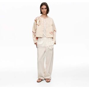 BIMBA Y LOLA Ivory jacket with stitching and striped prints IVORY BIMBA Y LOLA Ivory jacket with stitching and striped prints IVORY