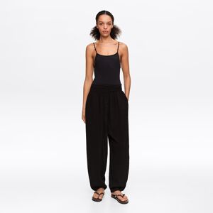 BIMBA Y LOLA Black textured cotton harem trousers BLACK 34 adult BIMBA Y LOLA Black textured cotton harem trousers BLACK 34 adult