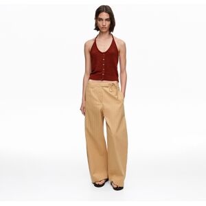 BIMBA Y LOLA Ochre striped ankle-length barrel trousers OCHRE BIMBA Y LOLA Ochre striped ankle-length barrel trousers OCHRE
