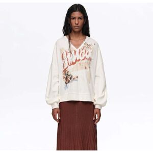BIMBA Y LOLA Ivory toweling V-neck sweatshirt IVORY S adult BIMBA Y LOLA Ivory toweling V-neck sweatshirt IVORY S adult