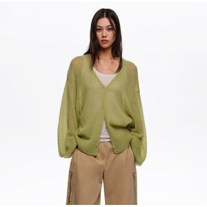BIMBA Y LOLA Green mohair and wool long cardigan GREEN BIMBA Y LOLA Green mohair and wool long cardigan GREEN