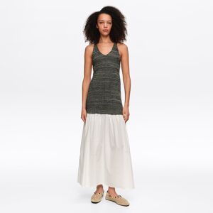 BIMBA Y LOLA White two-material knit dress WHITE BIMBA Y LOLA White two-material knit dress WHITE