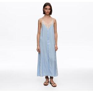 BIMBA Y LOLA Light blue slip dress with contrast lace trim LIGHT BLUE BIMBA Y LOLA Light blue slip dress with contrast lace trim LIGHT BLUE