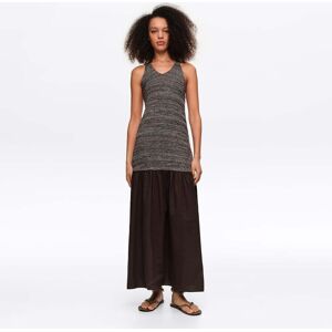 BIMBA Y LOLA Brown two-material knit dress BROWN BIMBA Y LOLA Brown two-material knit dress BROWN