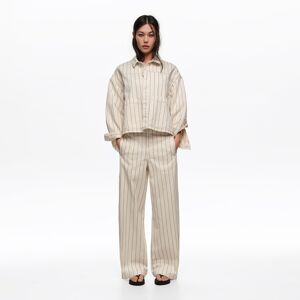BIMBA Y LOLA Off-white striped A-line denim jacket OFF WHITE BIMBA Y LOLA Off-white striped A-line denim jacket OFF WHITE