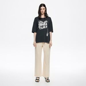 BIMBA Y LOLA STRAIGHT CROPPED - Ivory denim ankle-length jeans IVORY BIMBA Y LOLA STRAIGHT CROPPED - Ivory denim ankle-length jeans IVORY