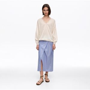 BIMBA Y LOLA Straight blue striped sarong skirt BLUE BIMBA Y LOLA Straight blue striped sarong skirt BLUE