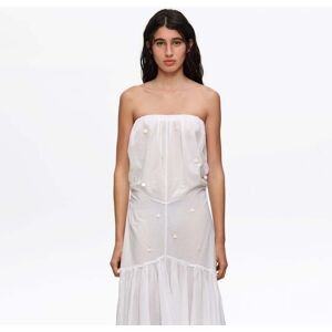 BIMBA Y LOLA White ruched strapless dress WHITE BIMBA Y LOLA White ruched strapless dress WHITE